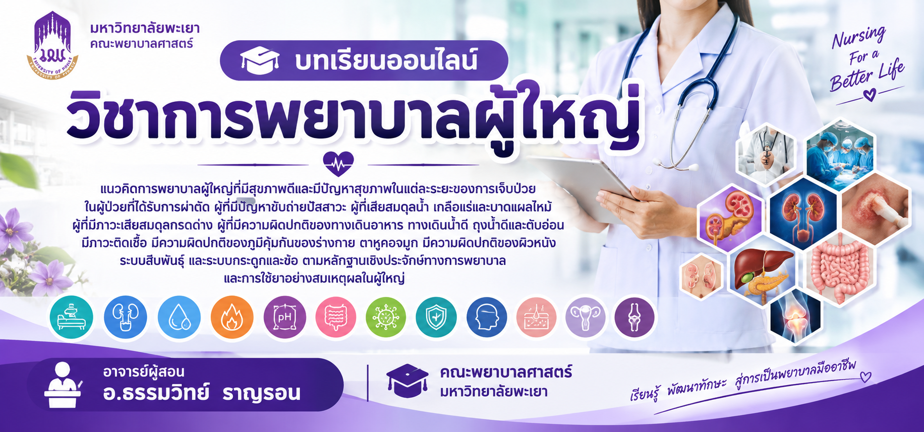 301221 การพยาบาลผู้ใหญ่ 1  อ.ธรรมวิทย์ ราญรอน